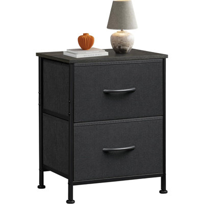 Black 2-Drawer Dresser – Single Row Storage Chest