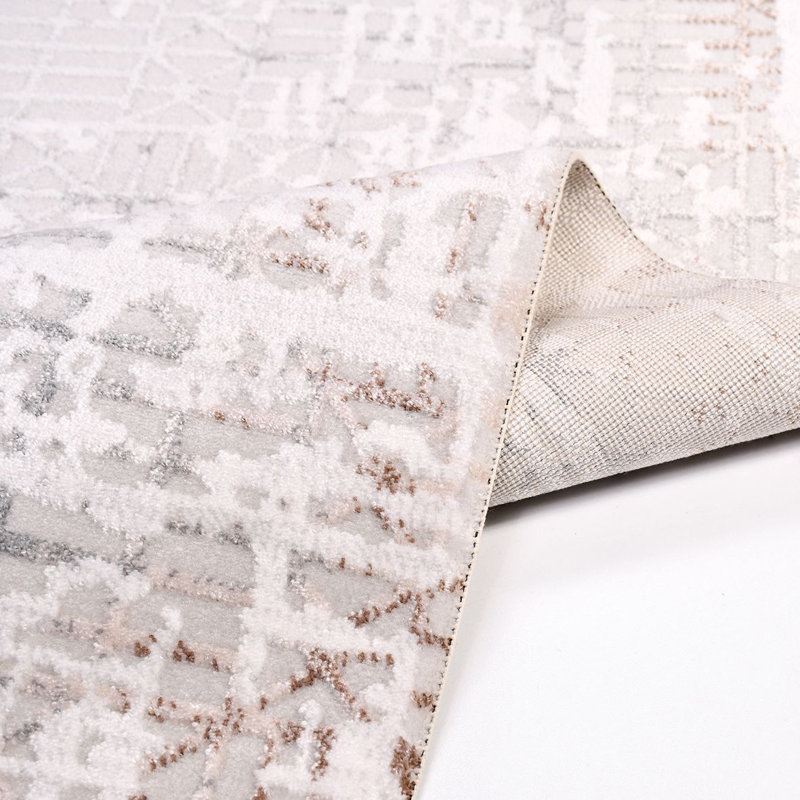 Tapis beige moderne lavable à la machine, Rectangle 2 pi 8 po x 5 pi