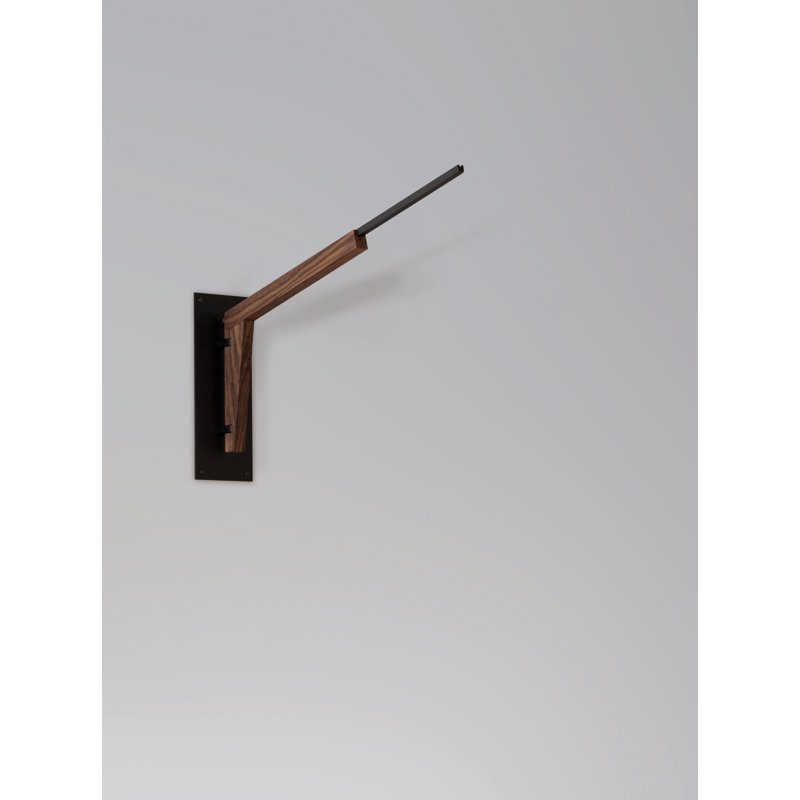Motus Lamp Base or Clamp, Textured Black Powder Coat/Walnut