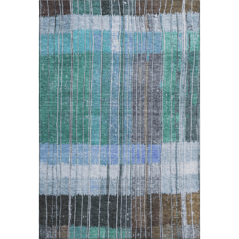 Premium Machine Washable Millbrook AMF1962 Stripes Rug, Rectangle 9' x 12'