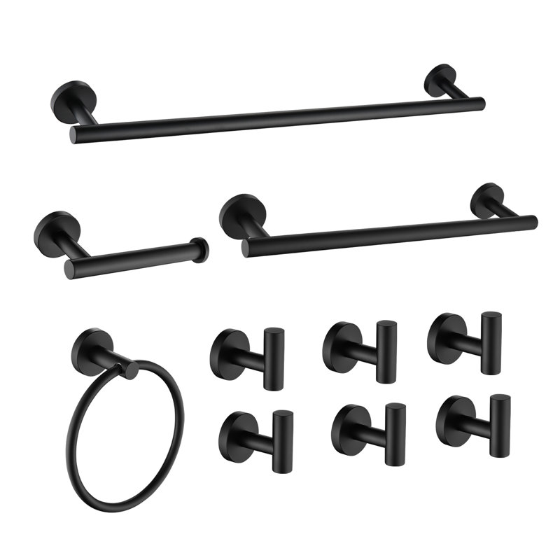 10 - Piece Bathroom Hardware Set, Matte Black