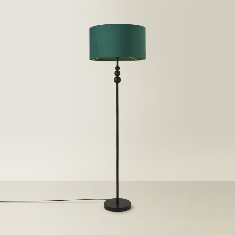 Randalia 145cm Traditional Floor Lamp, Forest Green, Black 