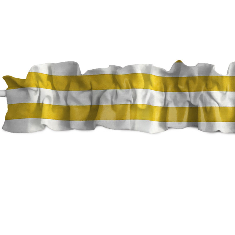 Cantonnière rayée en mélange de coton, L 72 po x L 7 po, Jaune