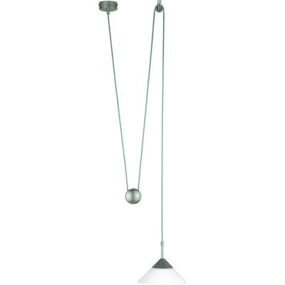 Delia 1 - Light Silver/Matt Nickel Cone Pendant