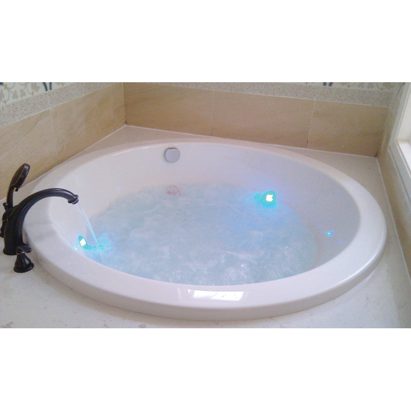 Redondo 60'' x 60'' Acrylic Bathtub, Biscuit, Matte Black