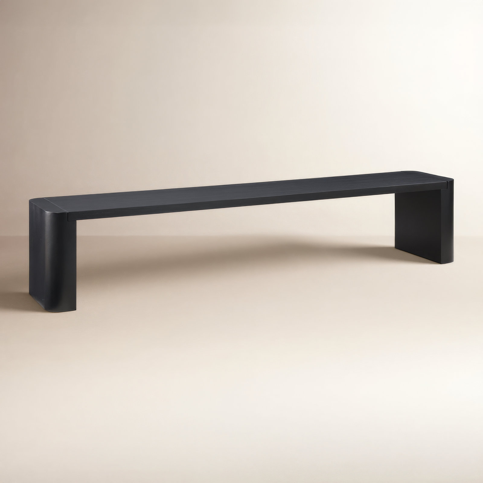 Channing 82" Dining Bench, Black, 17" H x 82" W x 16" D