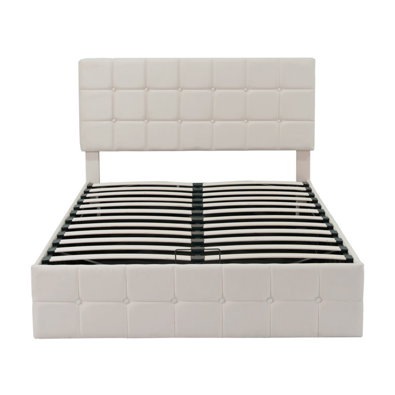 Nathniel Upholstered Ottoman Storage Bed, Beige