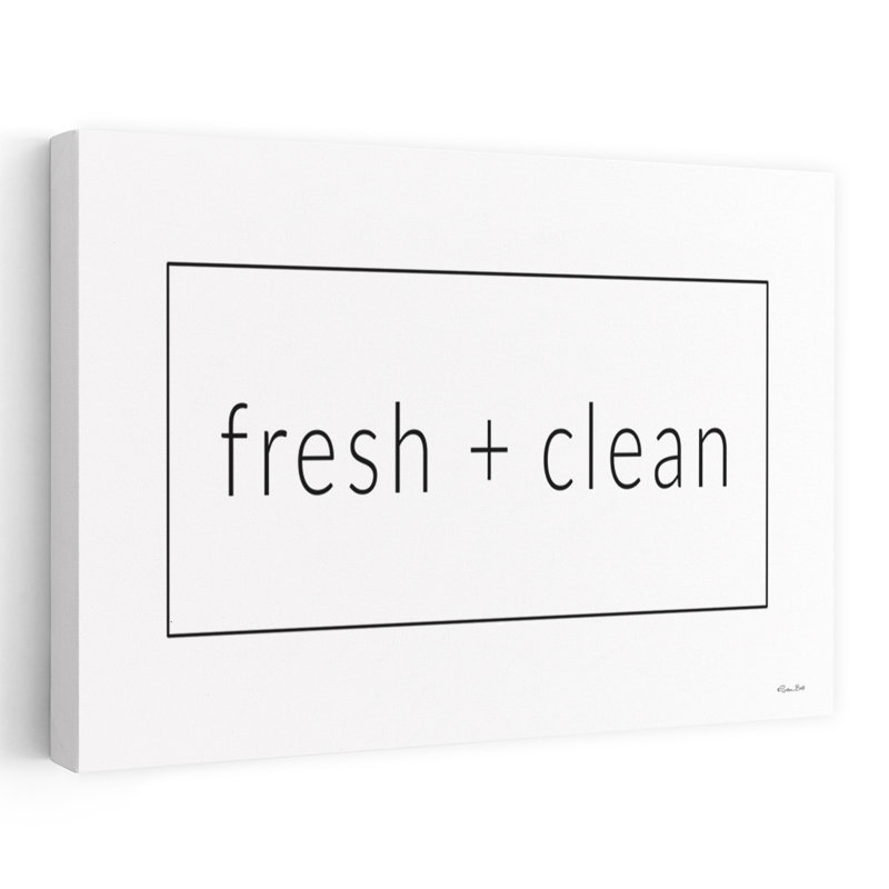 «Fresh + Clean - Modern Farmhouse Fresh and Clean», impression en noir et blanc de texte moderne, H 24 po x l 36 po