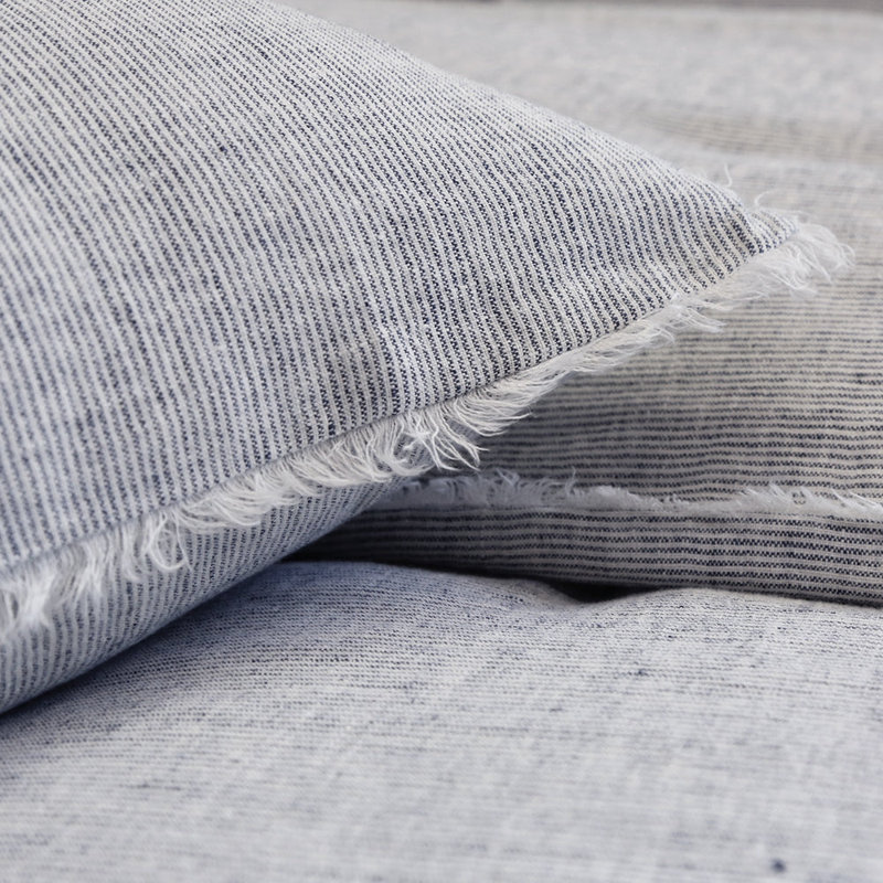Logan Linen Duvet Cover, Navy, Queen