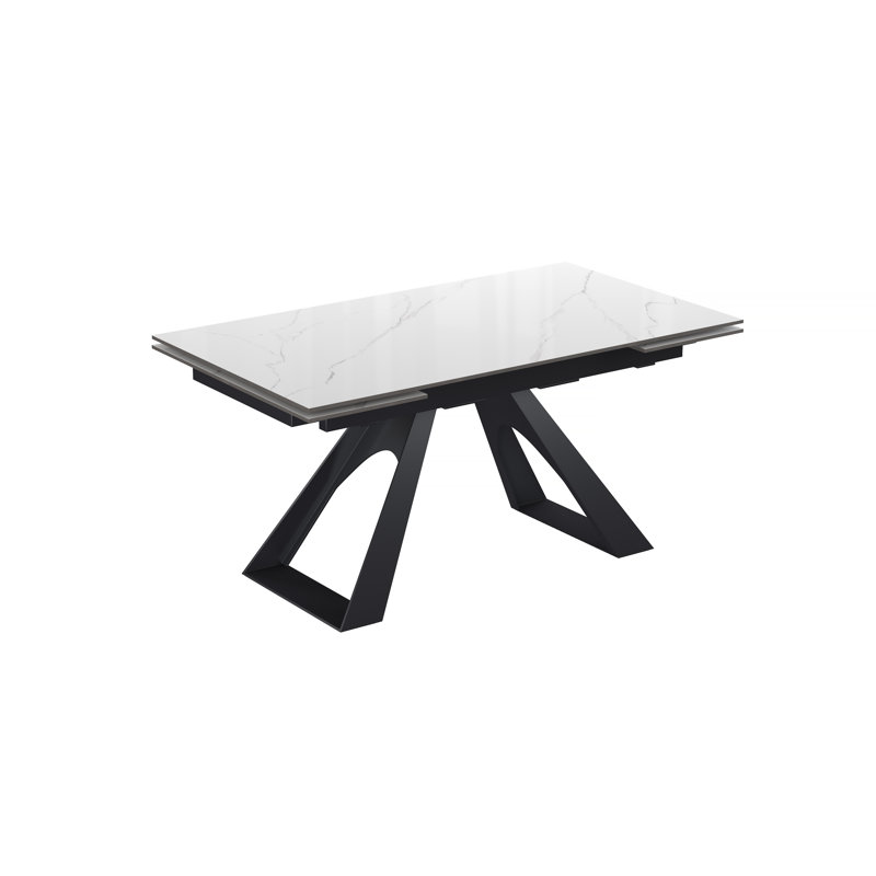 Baudilia 160-240cm Ceramic Extending Dining Table, White