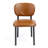 Set of 2 Beren Upholsterd Fabric Dining Chair with Iron Legs-1783507062