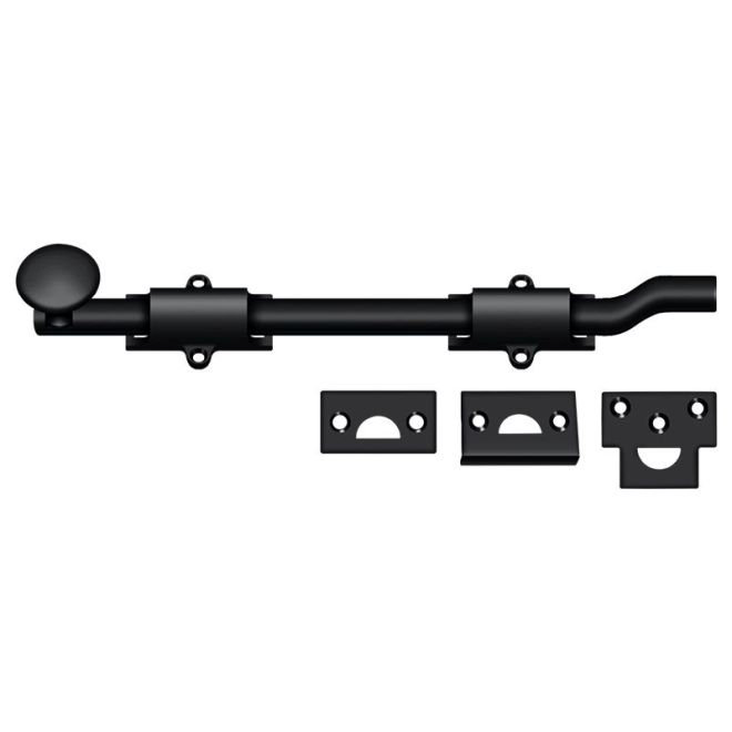 Deltana FPG1019 10" Surface Bolt with Offset; Heavy Duty; Black Finish, Painted Black