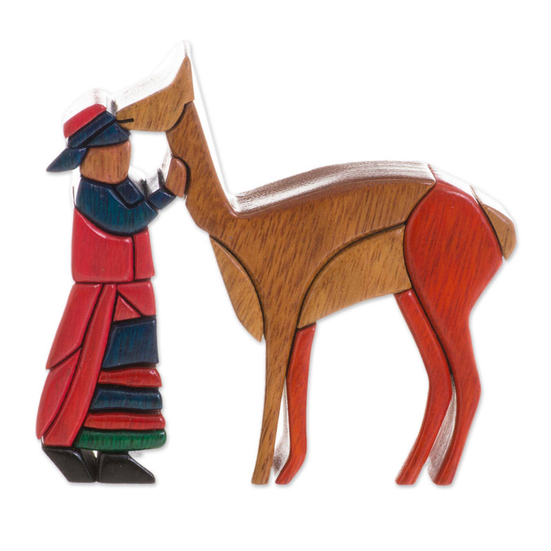 Figurine en bois cuzco berger Salalima
