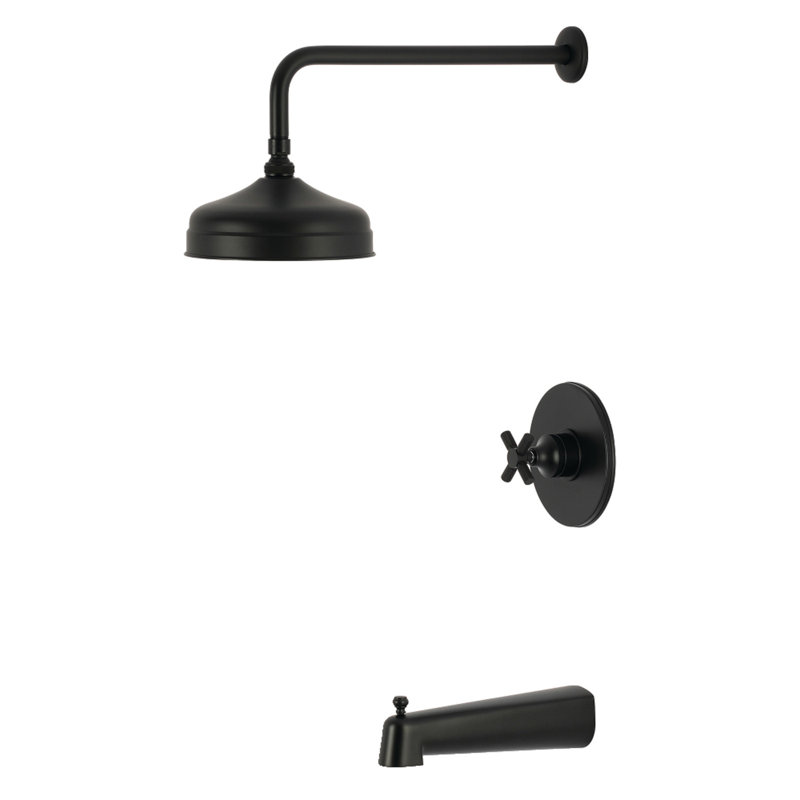 Robinet de baignoire et douche à pression équilibrée à poignée simple Kingston, Chrome poli