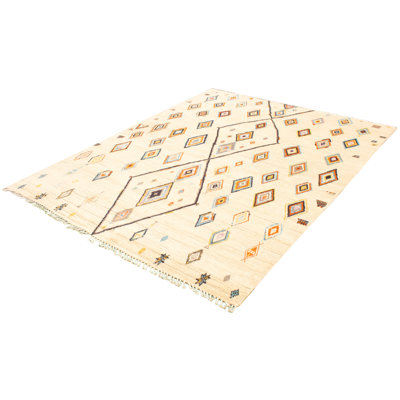 Audusinda One-of-a-Kind Rectangle 9'8" X 14'1" New Age Wool Area Rug in Cream