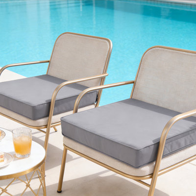 Coussin de chaise de patio avec poignée et attaches pour canapé de jardin, 19 po x 19 po x 3 po