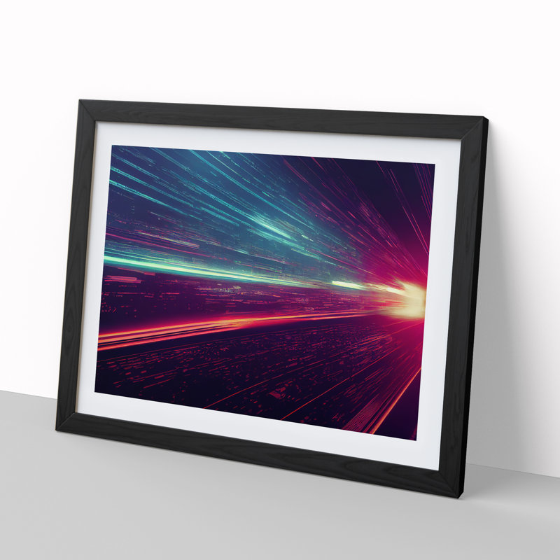 XH1022-6895X Phenomenal Modern Abstract Art - Single Picture Frame Print, 46cm H x 64cm W x 2cm D, Black