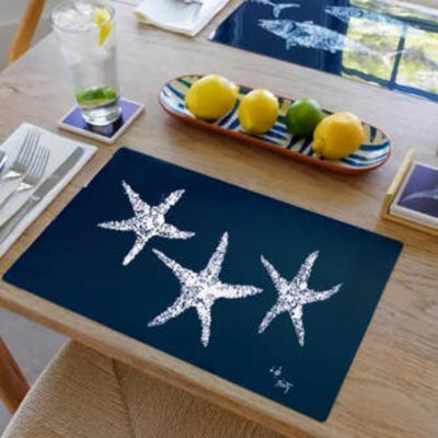 Starfish on Navy Placemat | Beach House