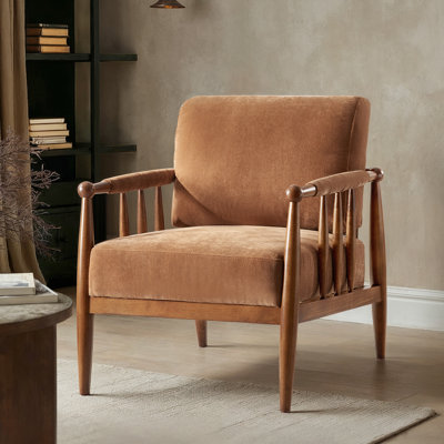 Avidite 27.25"W Farmhouse Solid Wood Arm Chair No Assembly Needed