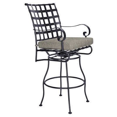 Classico-W Iron Outdoor 31.5'' Bar Stool with Cushion