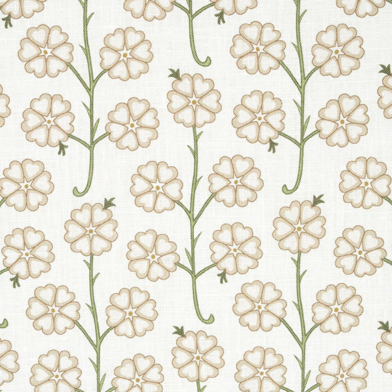 Schumacher x Neisha Crosland Gardenia Fabric, Flax