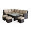 Fredericka Corner Rattan Sofa Dining Set - with Rising Table - Grey-31723566
