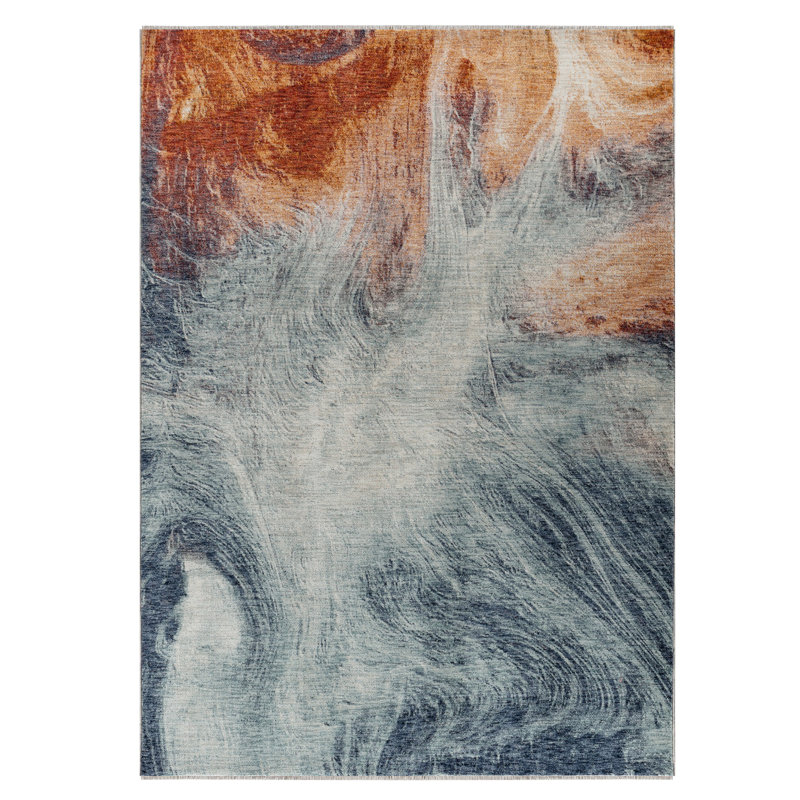 Ginsberg Abstract Space-dyed Polyester Rug, Rectangle 7'10" x 10'9"