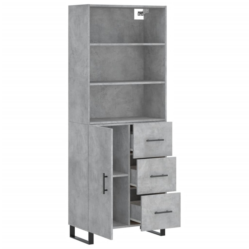 Odebolt 180cm H x 69.5cm W Standard Bookcase, Concrete Grey