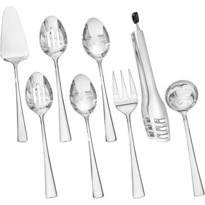 8-Piece 18/10 Stainless Steel Serving Utensil Set, Elegant Hostess Set for Buffet Wedding Party Dining