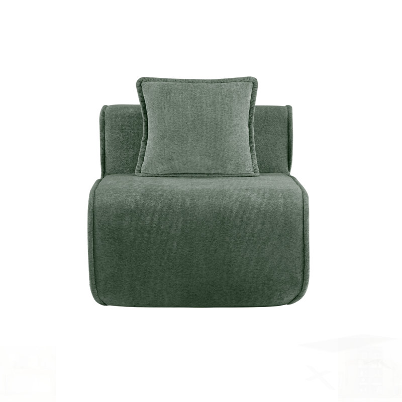 Canapé en velours sans accoudoirs, parfait pour la vie moderne et confortable, idéal pour les petits espaces et les intérieurs élégants.