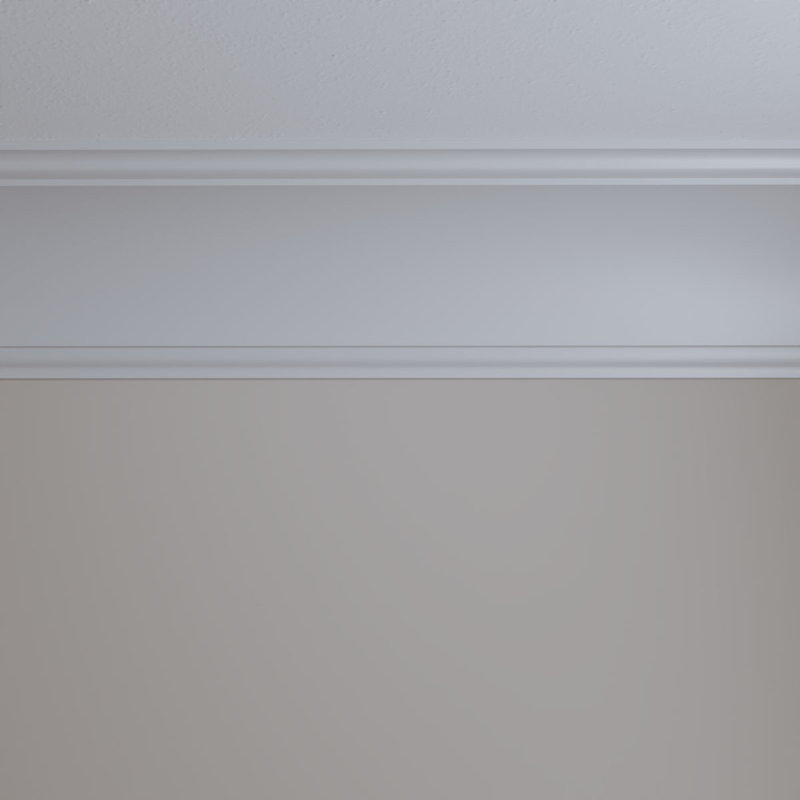Primed White Polyurethane Geometric Crown Moulding Sample