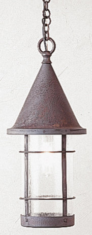 Valencia Outdoor Pendant, 17.38" H x 7.25" W, Pewter, Clear Seedy