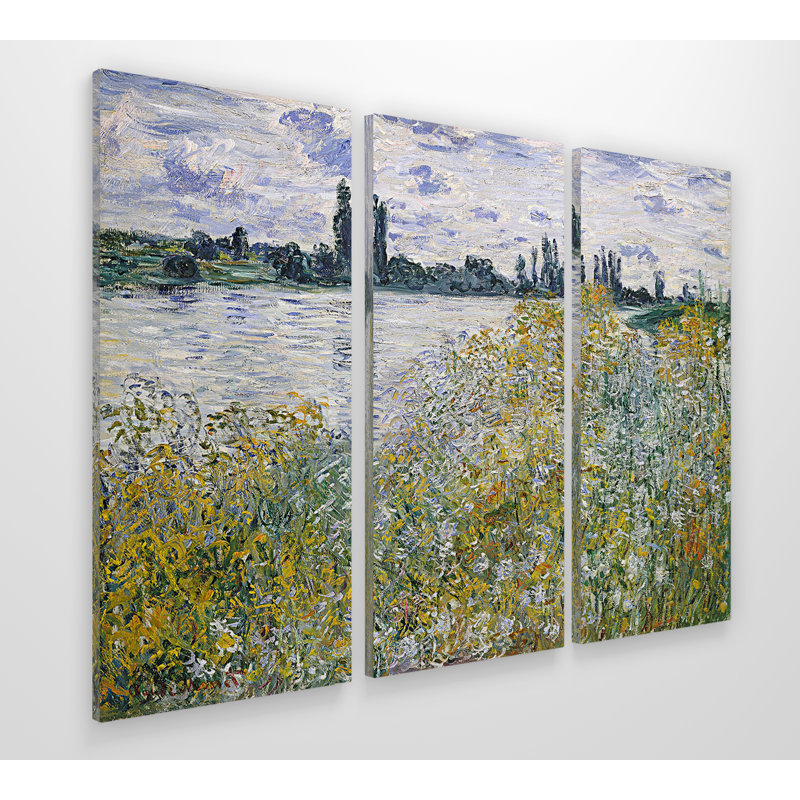 «Le Aux Fleurs Near Vétheuil», reproduction d'art sur toile tendue, H 24 po x l 36 po