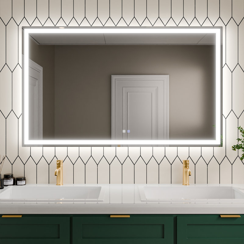 Eldur Smart LED Bathroom Mirror - 5000K Color Temperature, Dimmable, Defogging, Memory Function, Rectangle, 36" x 60"