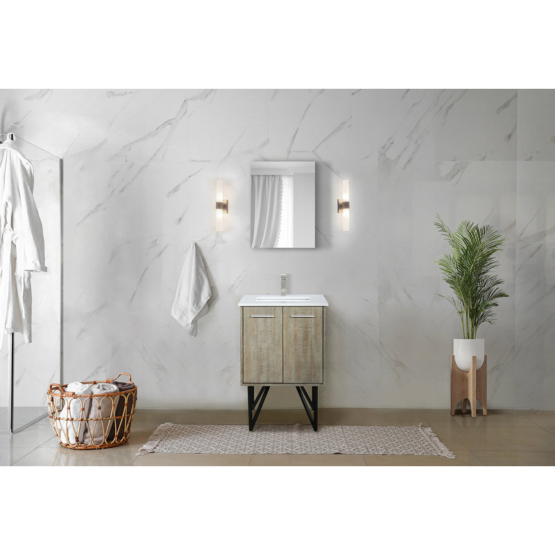 Meuble-lavabo de salle de bain 24 po X P 20 po P, comptoir en quartz et Miroir
