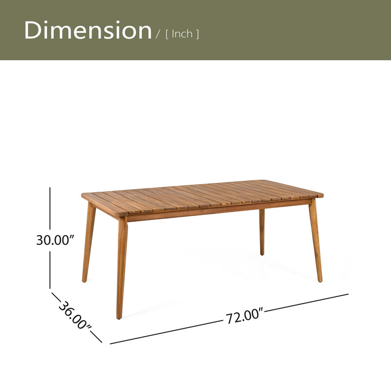Table de salle à manger en bois d'acacia pour 8 personnes, mobilier de ferme pour patio, jardin, cour