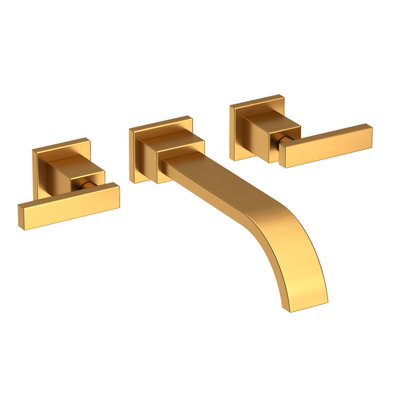 Secant Wall Mount Bathroom Faucet, Satin Gold