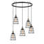Lustre de roue de wagon à treillis suspendu 5 lumières wire cage Pinnix-28000762