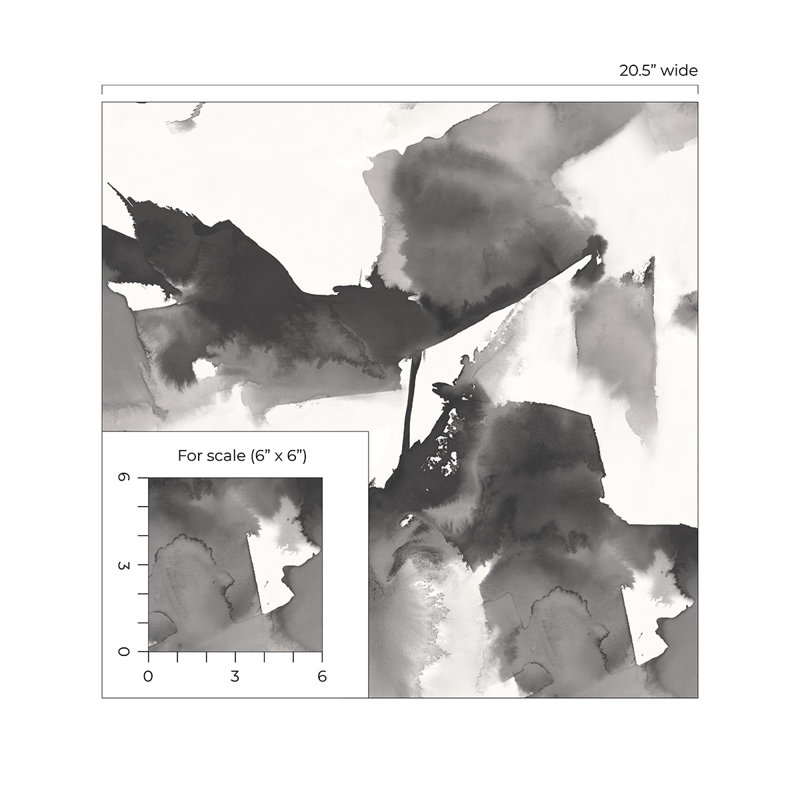 Rouleau de papier peint adhésif L 18 pi x l 20,5 po Armonnie, Encre