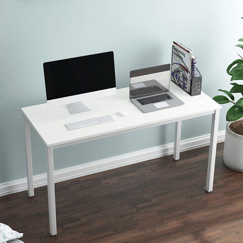 Cherol Metal Base Writing Desk, 29.5" H x 63" W x 23.6" D, White/White