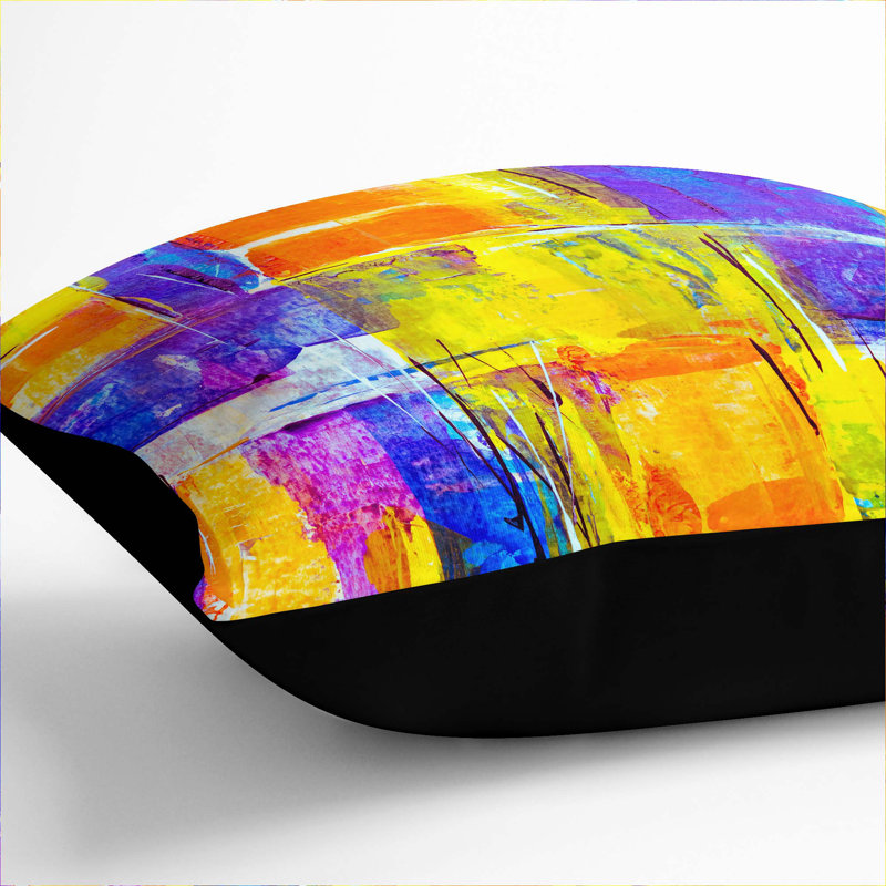 Abstract Square Throw Cushion, Black, 40 x 40 cm
