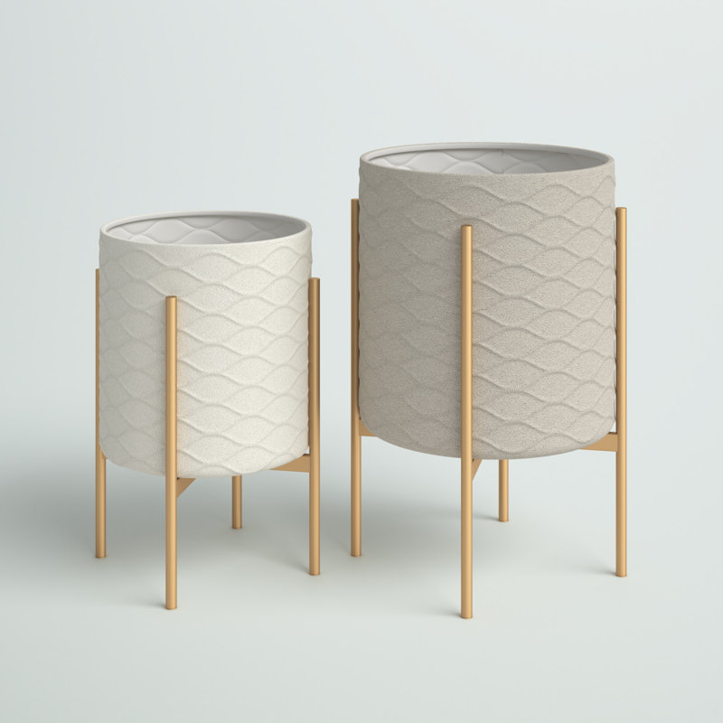 Ensemble de pots à fleurs d'intérieur en métal Chloe