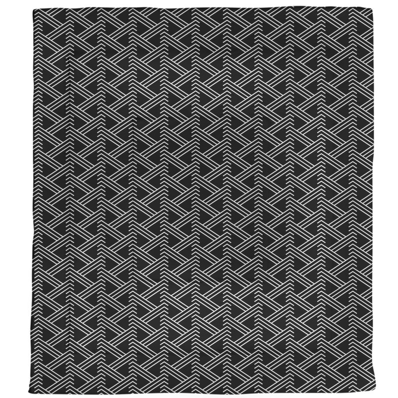 Édredon simple réversible en microfibre à motif Zig Zag, Édredon grand, Noir