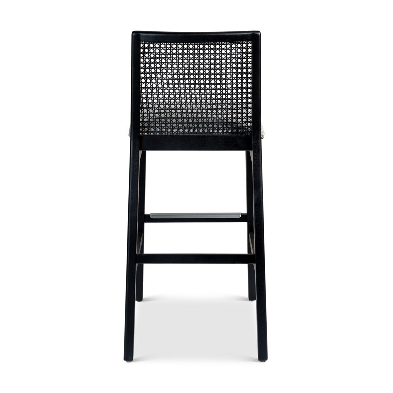 Modern Brazilian Nardia Cane Bar Stool, Light Gray/Domasco/Natural, Bar Stool (29.5" Seat Height)
