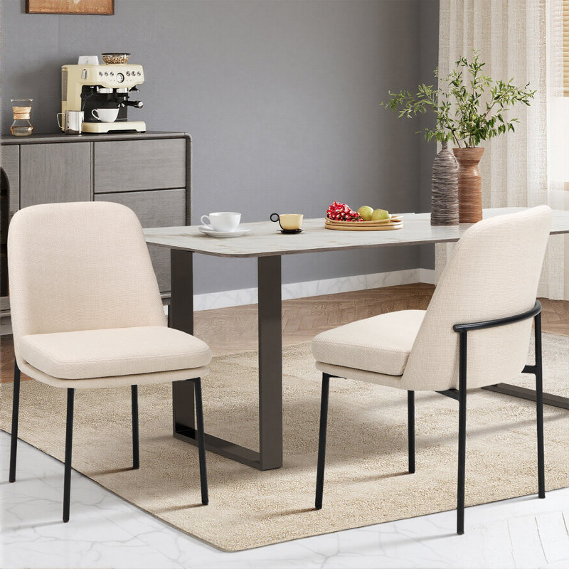 Upholstered Parsons Side Chair Dining Chair, Beige