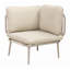 Fauteuil d'angle modulaire extérieur en corde avec coussins, structure en fer antirouille, siège d'appoint pour terrasse, beige