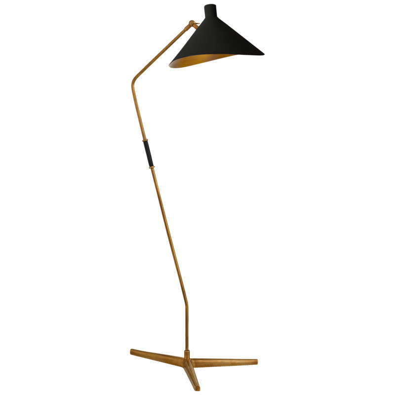 AERIN Mayotte Large Offset Floor Lamp, Black