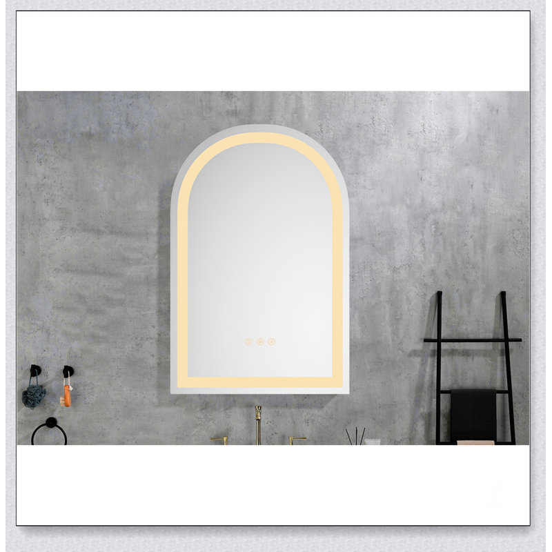 Miroir mural de salle de bain 26 * 38 avec lumière élevée et antibuée
