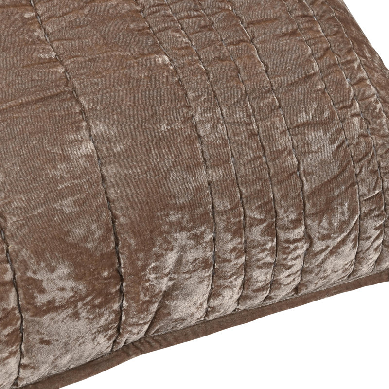 Seville Woven Pick Stitch Velvet Fabric Quilt , Queen Quilt, Desert Taupe