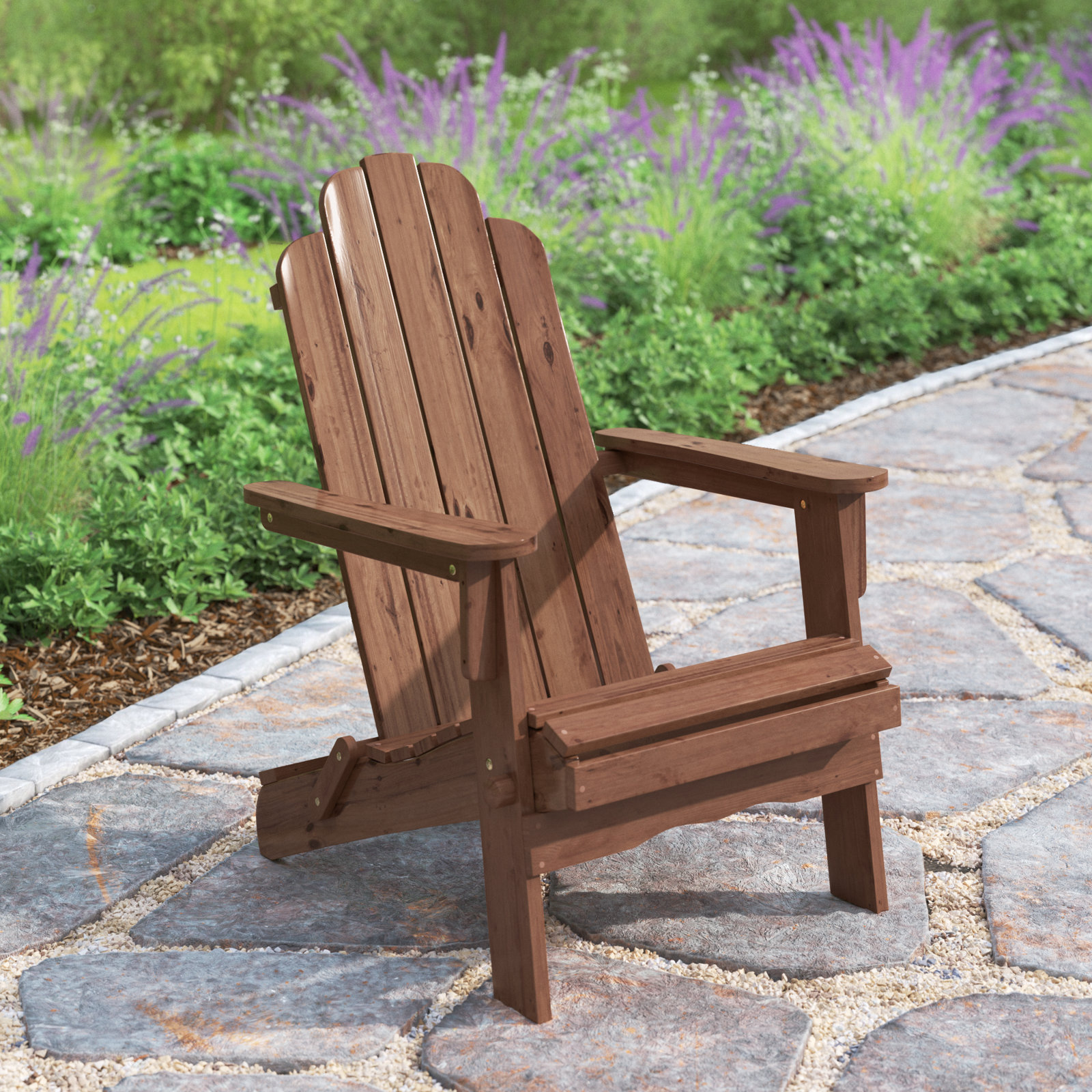Blackwell Acacia Foldable Outdoor Adirondack Chair, Dark Brown